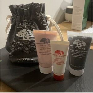 Origins skincare bundle with pouch